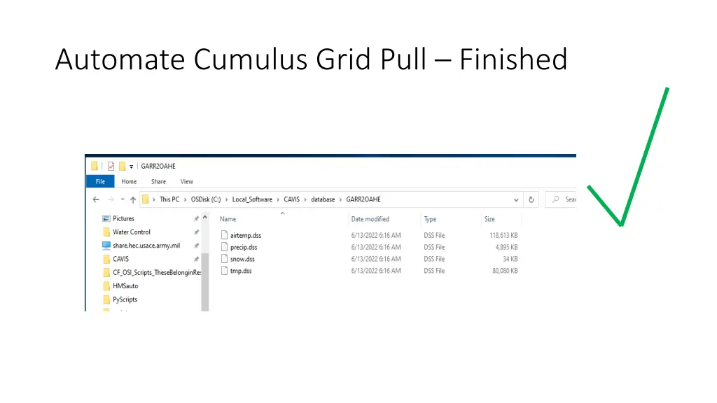 automate cumulus grid pull finished