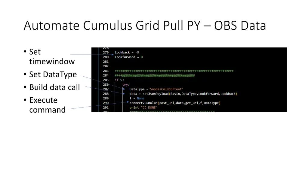 automate cumulus grid pull py obs data