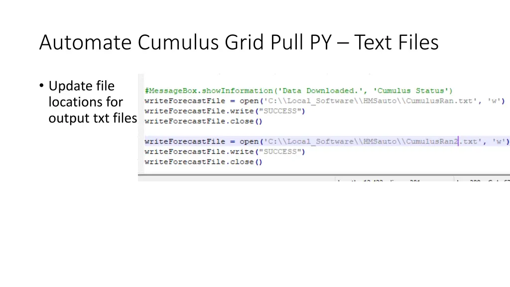 automate cumulus grid pull py text files
