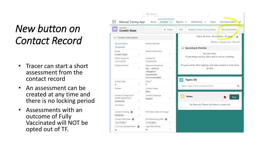 new button on new button on contact record
