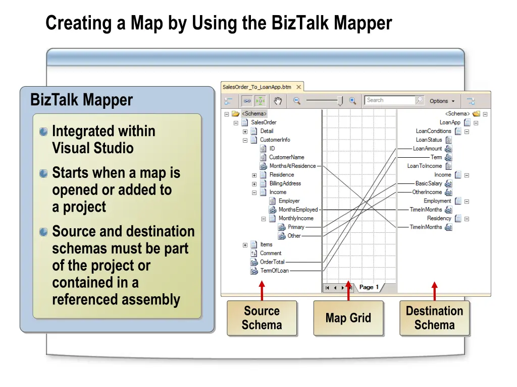 creating a map by using the biztalk mapper