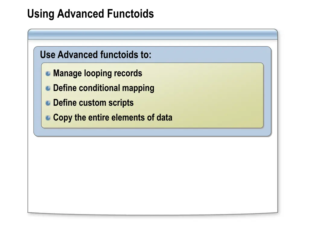 using advanced functoids