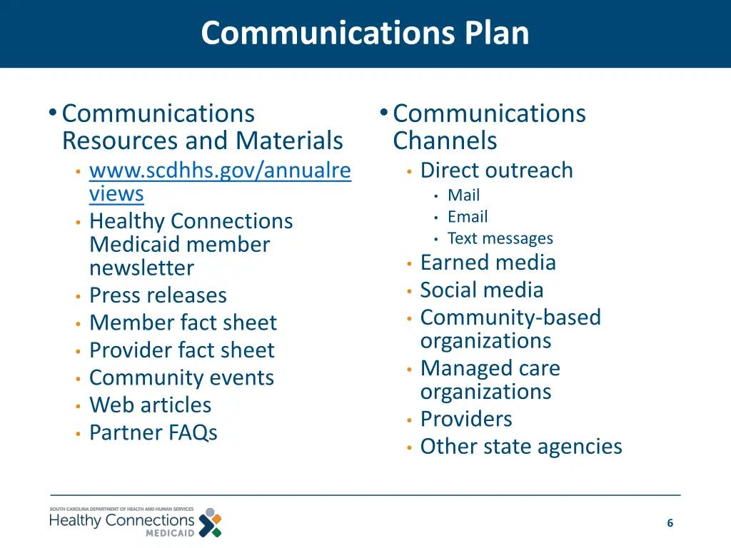 communications plan