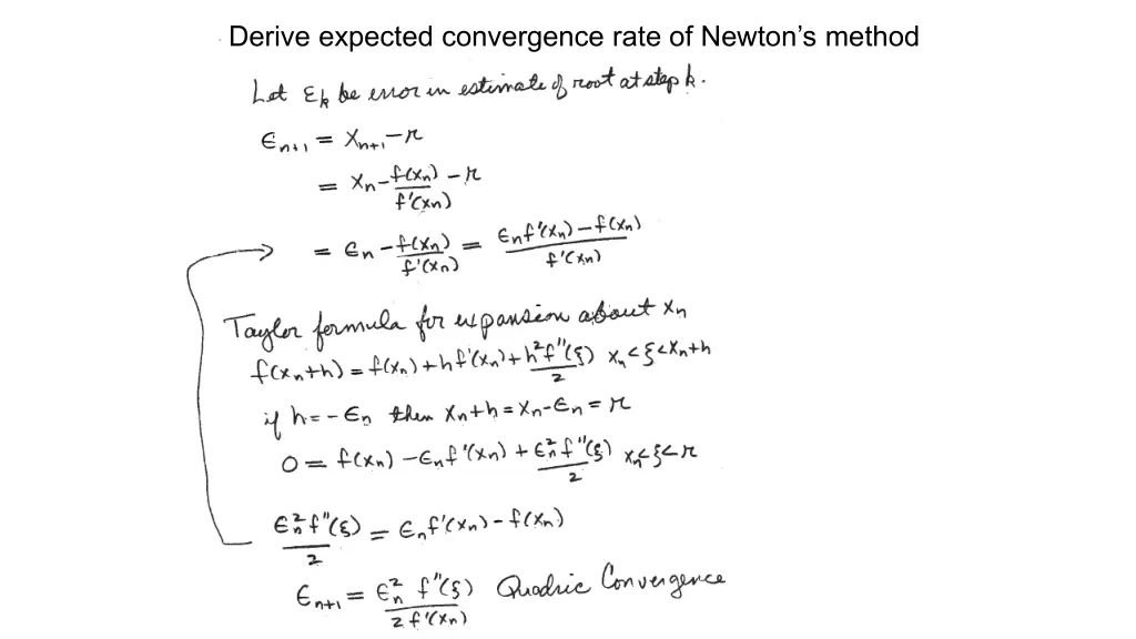 derive expected convergence rate of newton