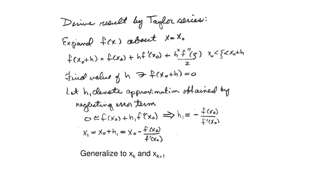generalize to x k and x k 1