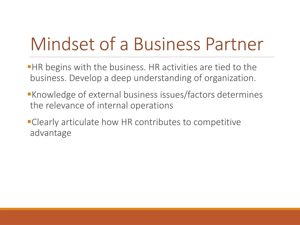 mindset of a business partner