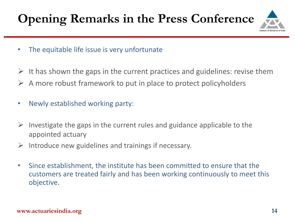 opening remarks in the press conference 1