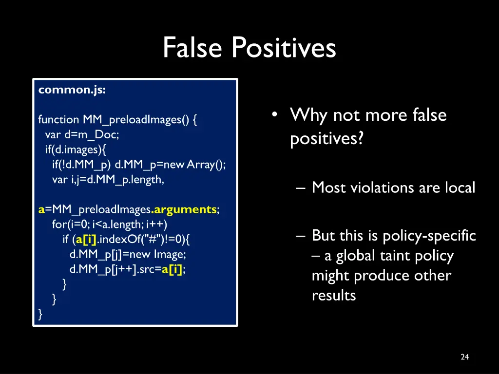 false positives