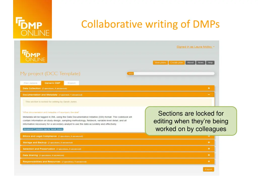 collaborative writing of dmps