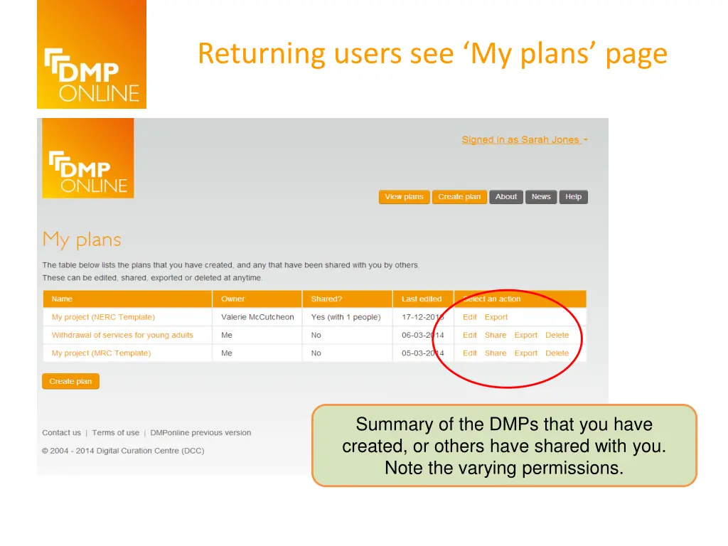 returning users see my plans page