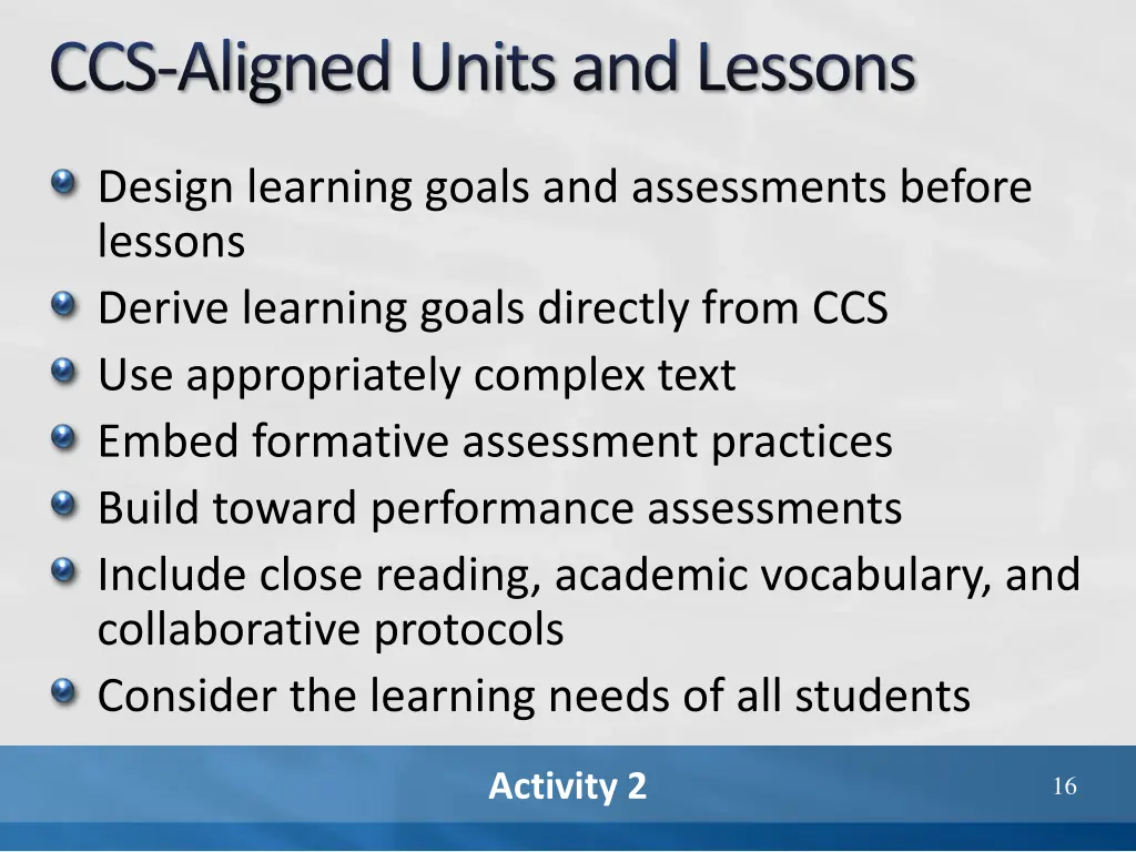 ccs aligned units and lessons