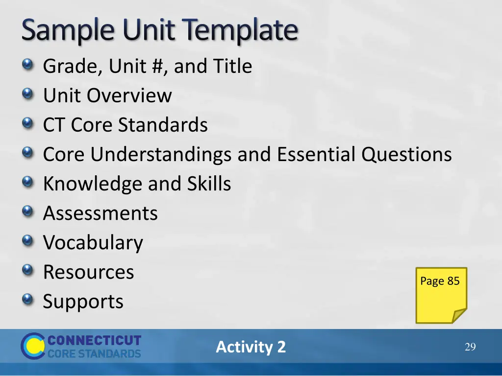 sample unit template grade unit and title unit