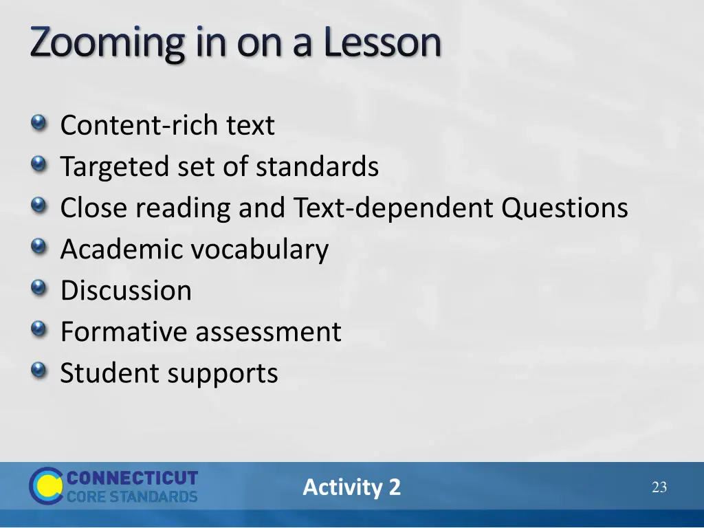 zooming in on a lesson