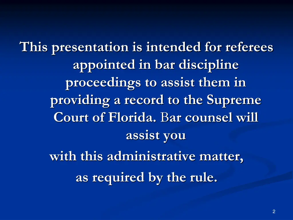 this presentation is intended for referees