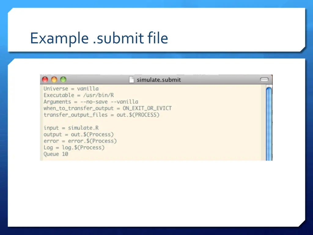 example submit file