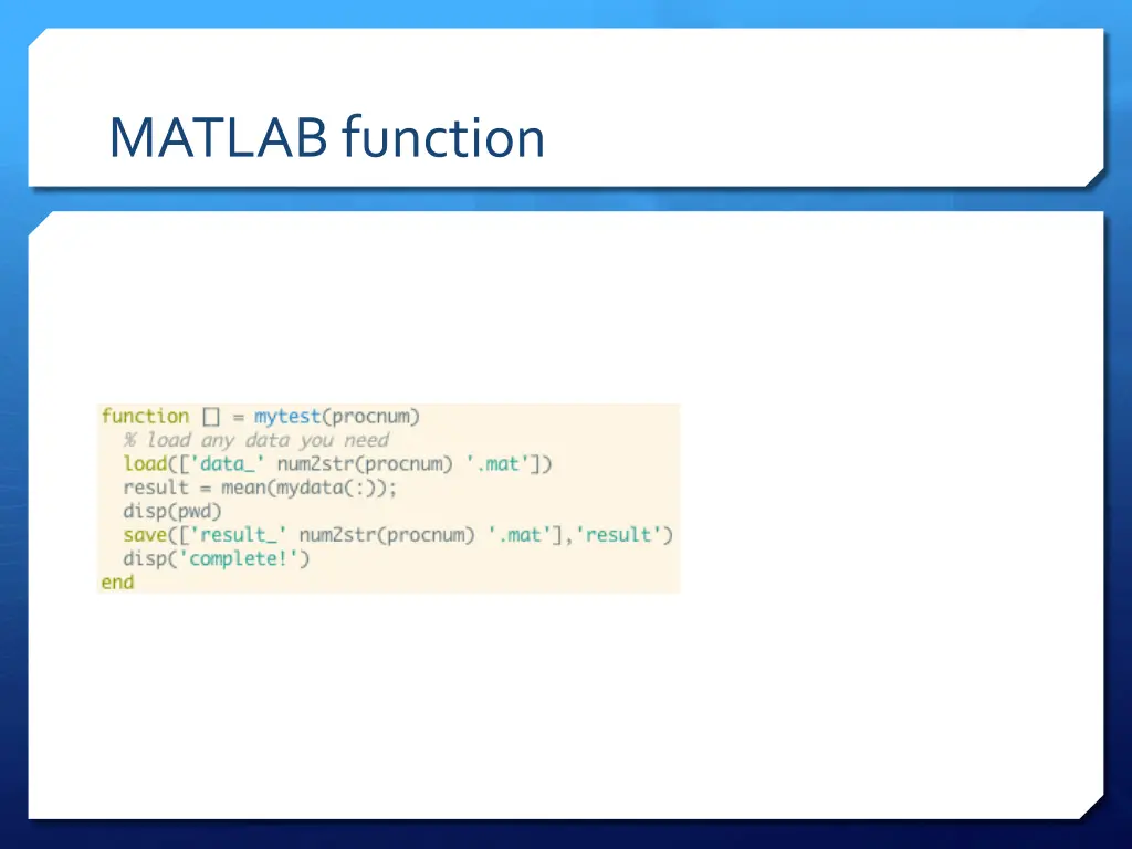 matlab function