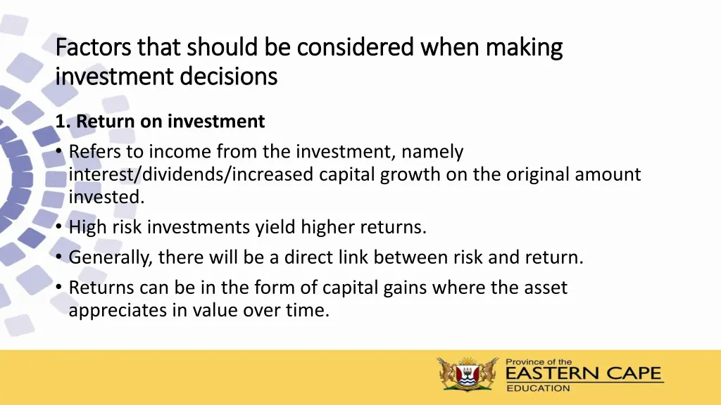 factors factors that should be considered when