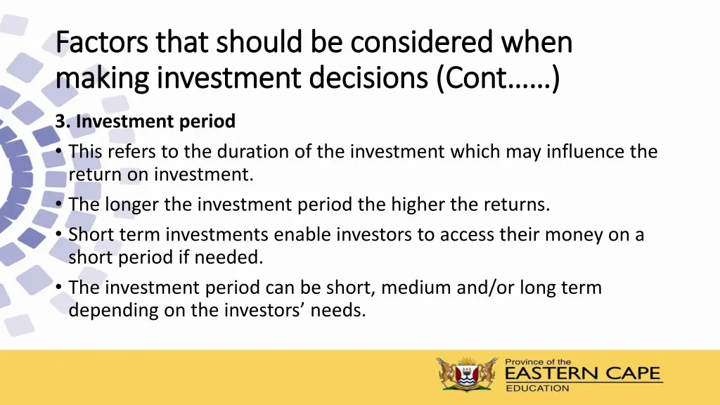 factors that should be considered when factors 1