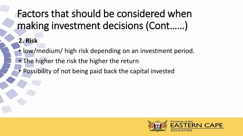 factors that should be considered when factors