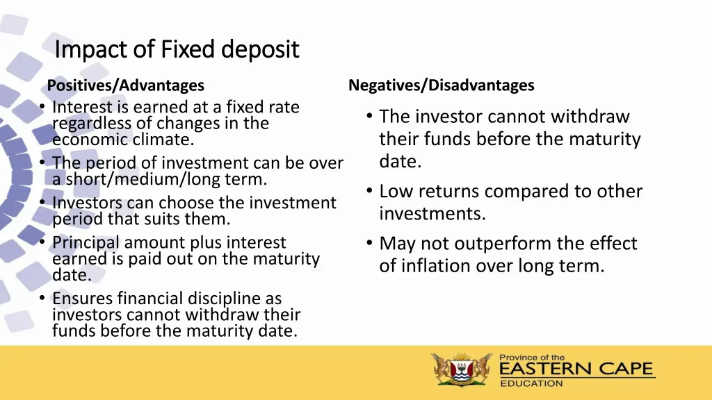 impact of fixed deposit impact of fixed deposit