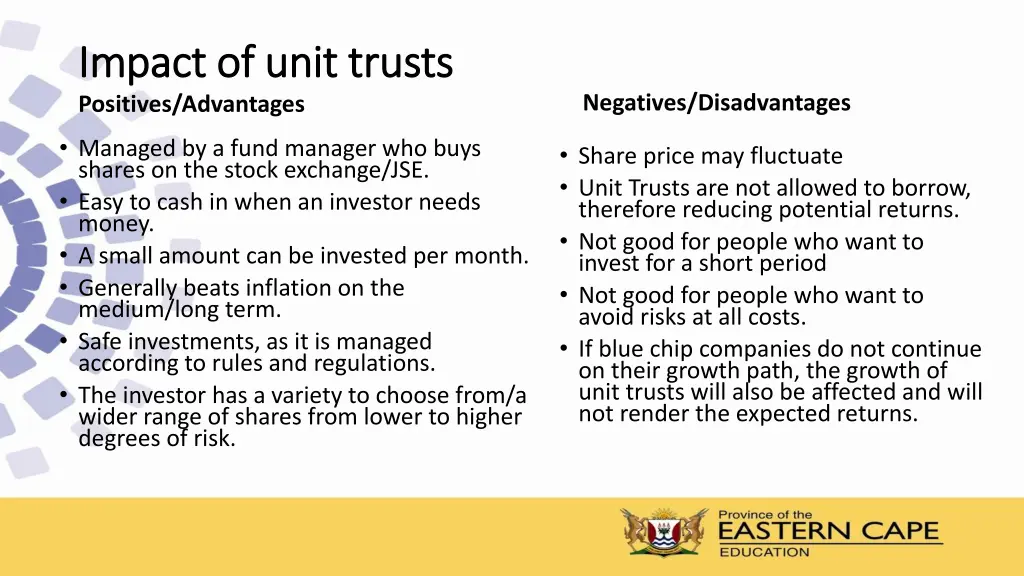 impact of unit trusts impact of unit trusts