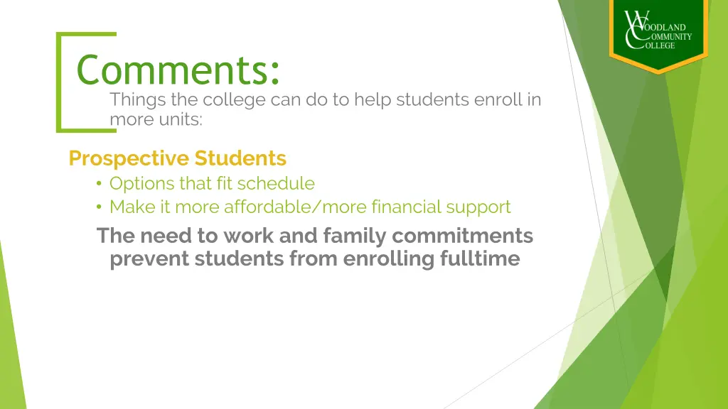 comments things the college can do to help 1