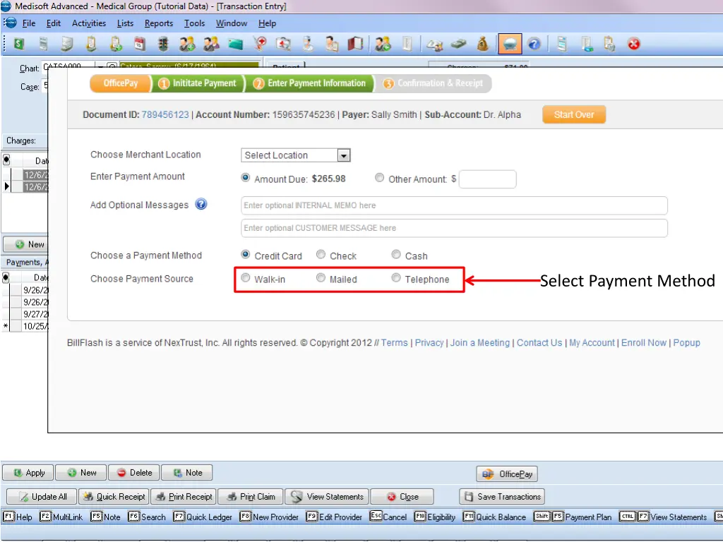 select payment method 1