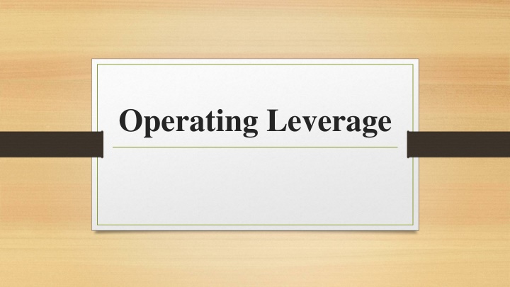 operating leverage