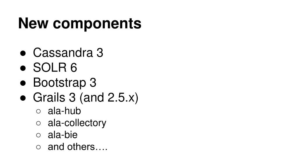 new components
