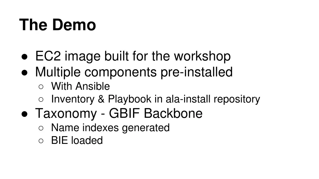 the demo