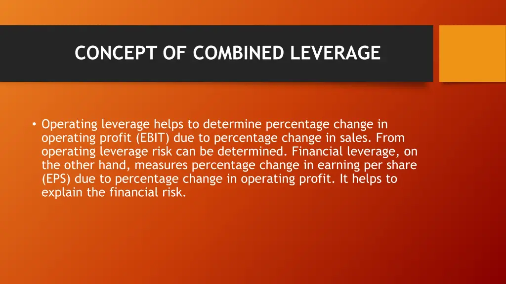 concept of combined leverage