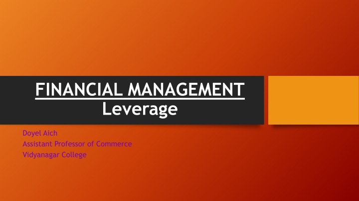 financial management leverage