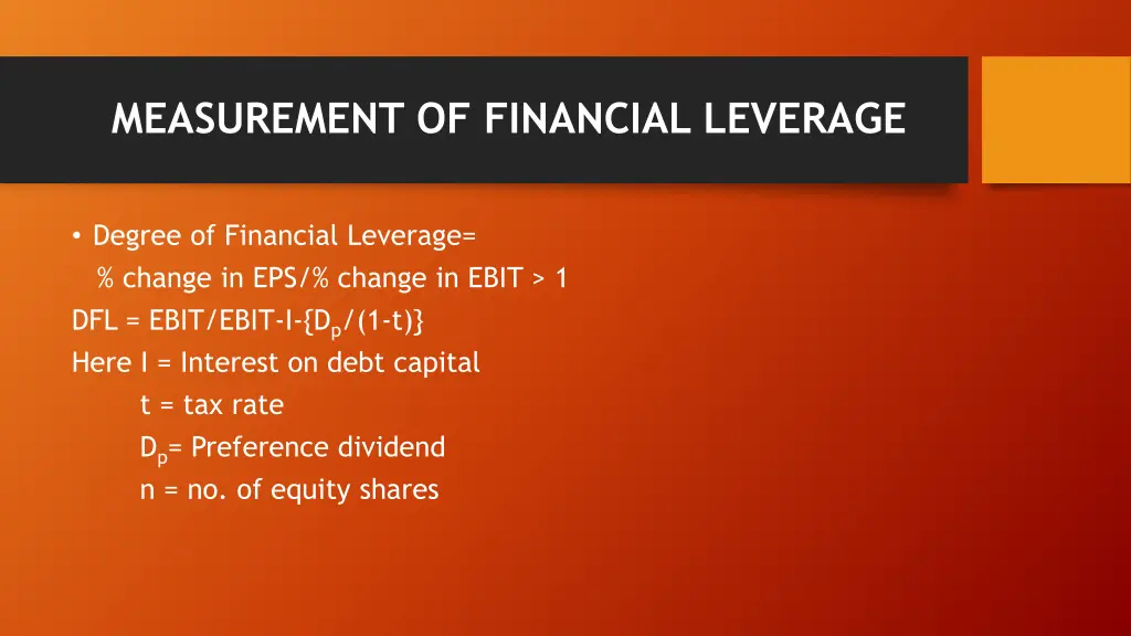 measurement of financial leverage
