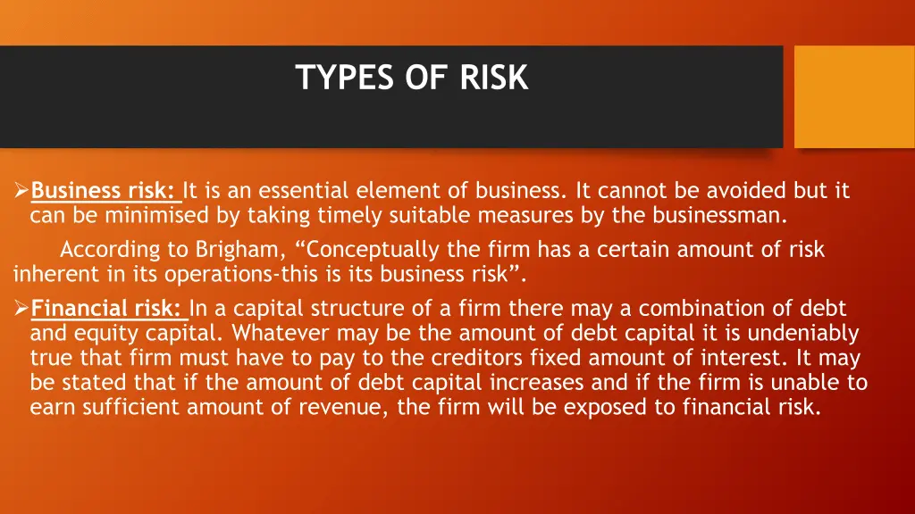 types of risk
