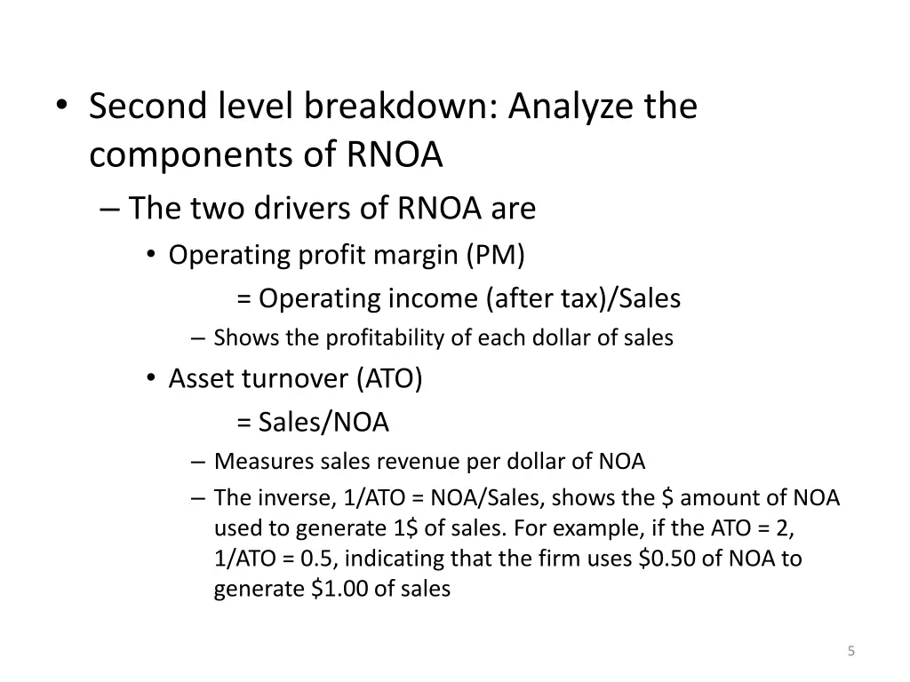 second level breakdown analyze the components