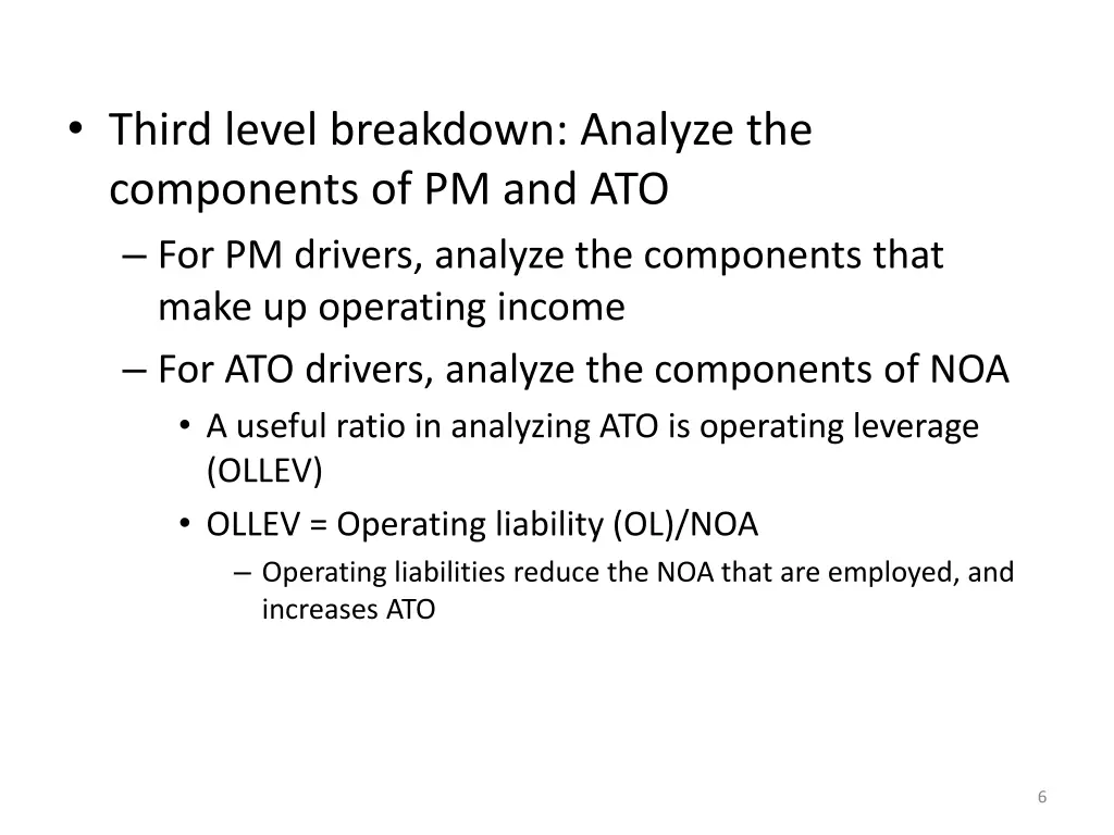 third level breakdown analyze the components
