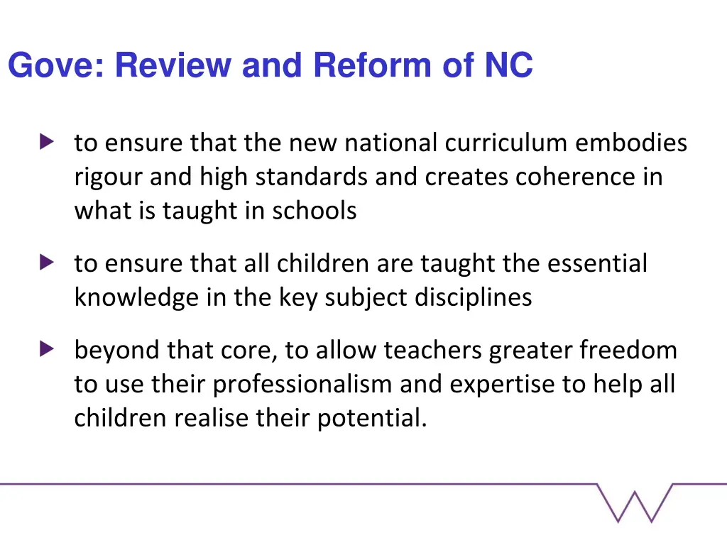 gove review and reform of nc