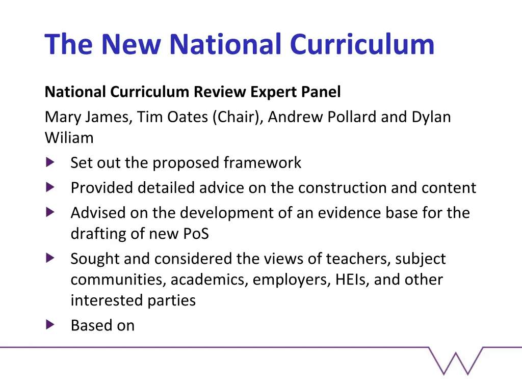 the new national curriculum