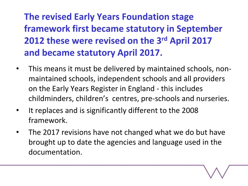 the revised early years foundation stage