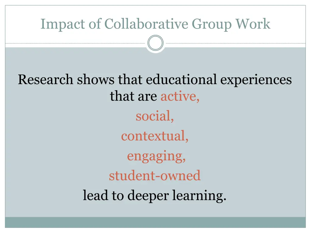 impact of collaborative group work