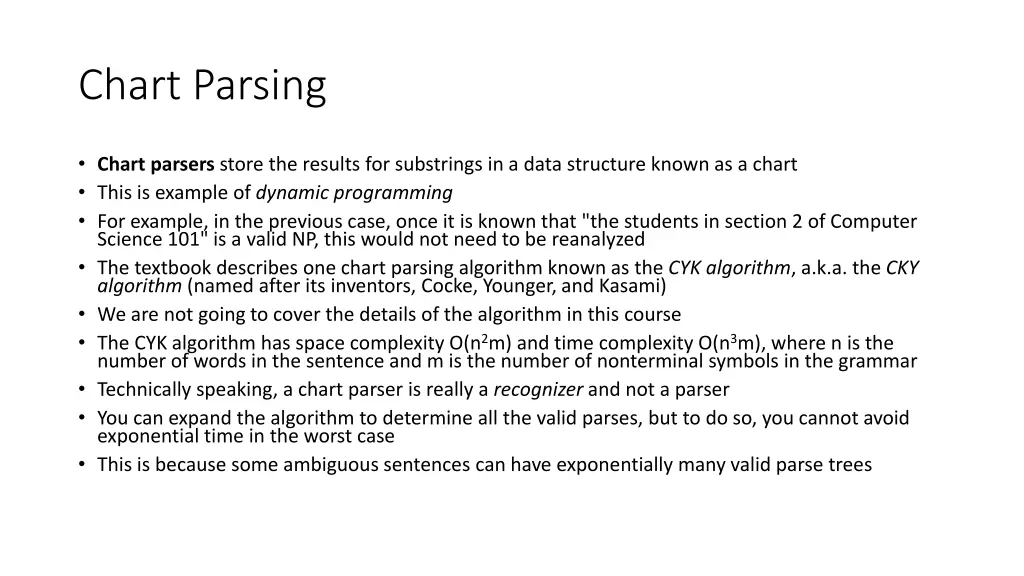 chart parsing