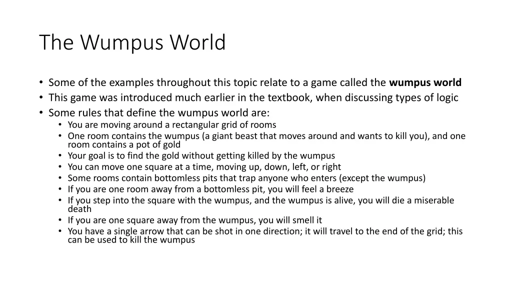 the wumpus world