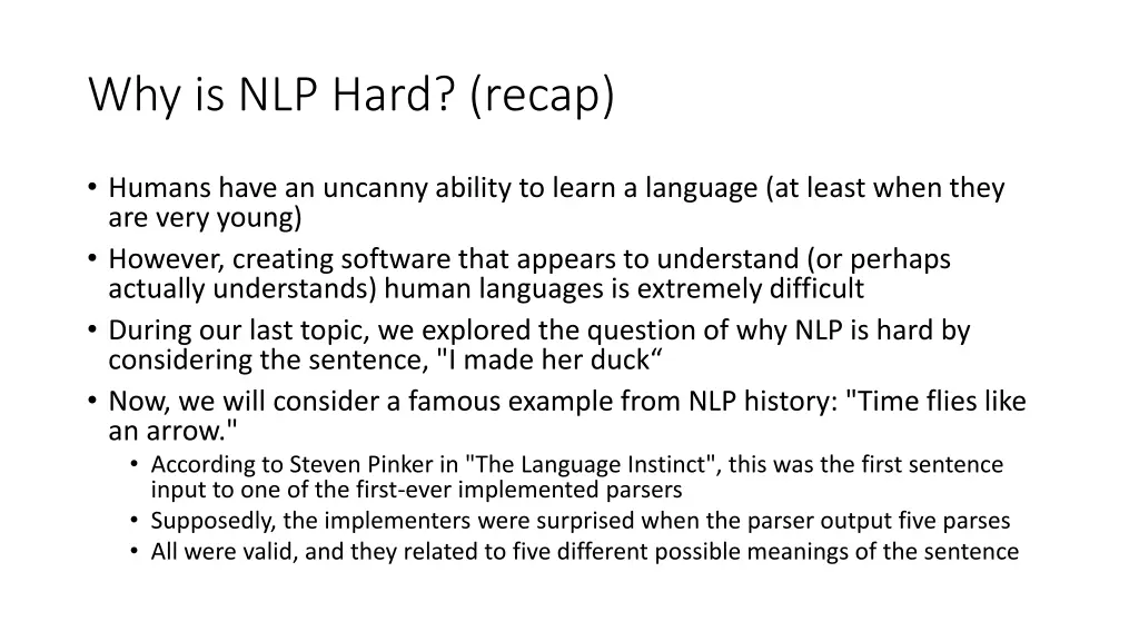 why is nlp hard recap