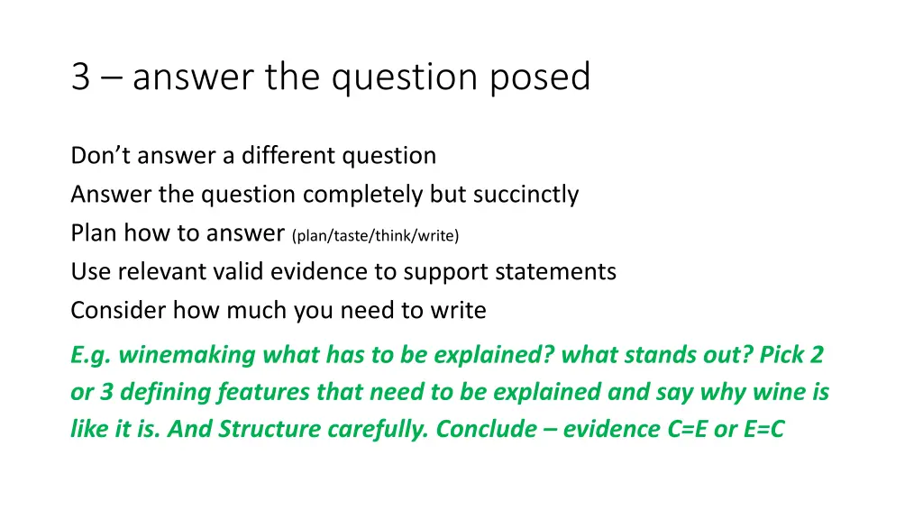 3 answer the question posed