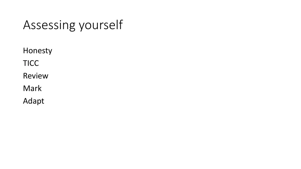 assessing yourself