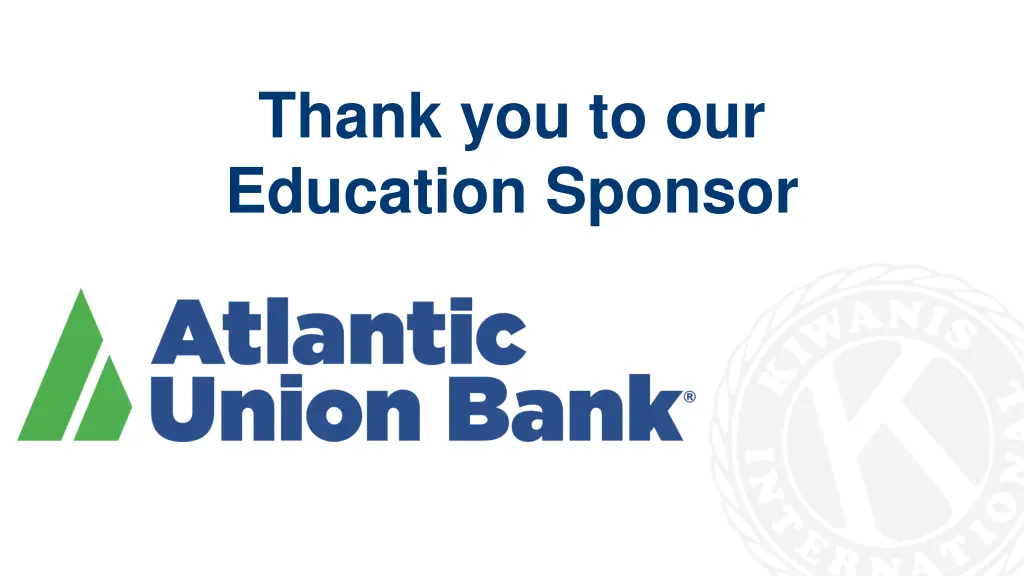thank you to our education sponsor