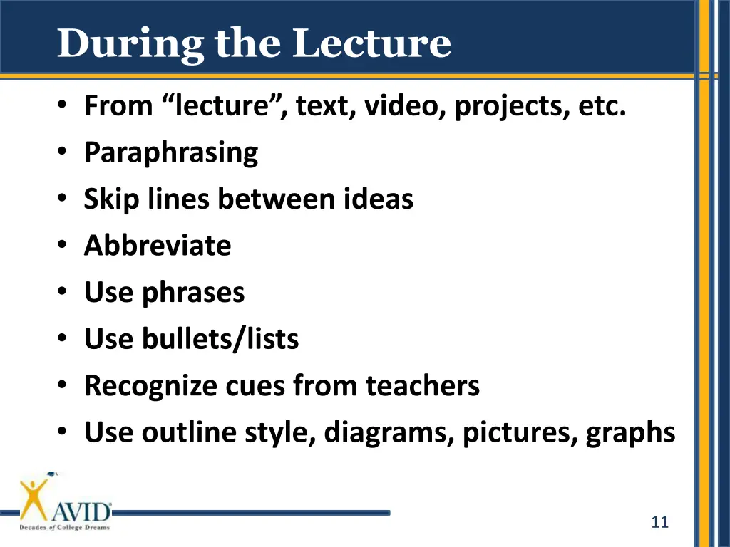 during the lecture 1