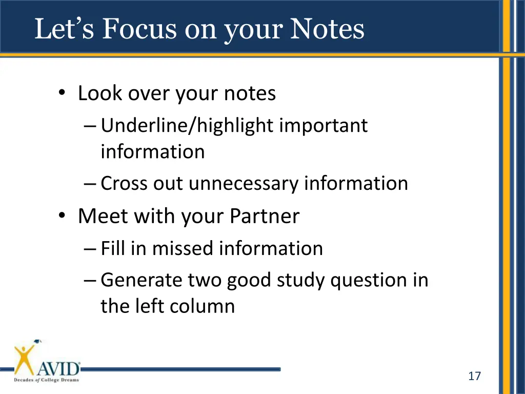let s focus on your notes