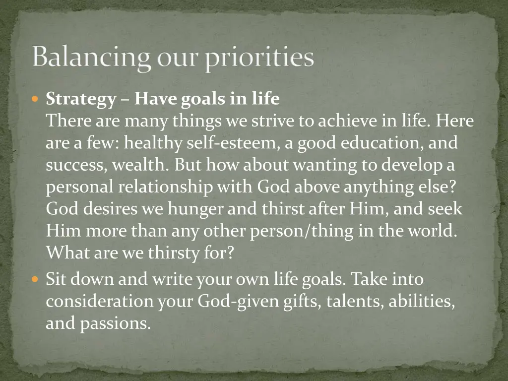 balancing our priorities 1