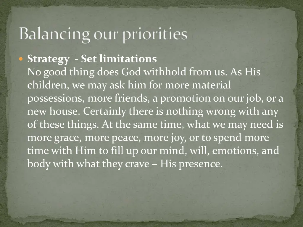 balancing our priorities 2